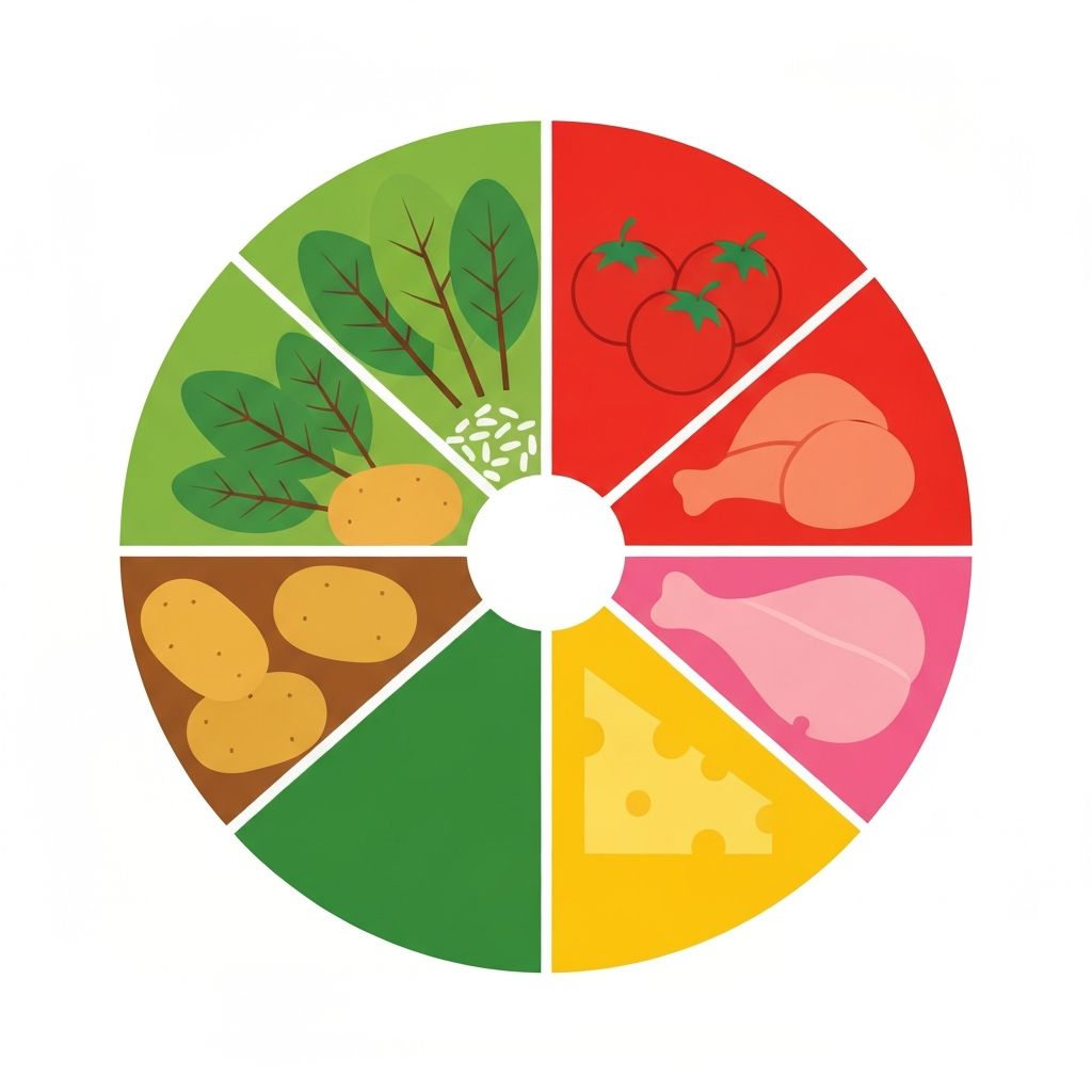 Eatwell Guide plate divided into food group sections
